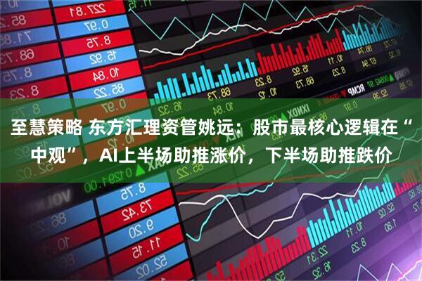 至慧策略 东方汇理资管姚远:股市最核心逻辑在“中观”,AI上半场助推涨价,下半场助推跌价