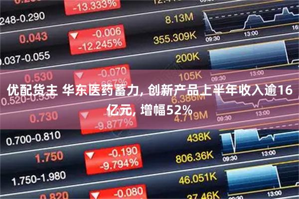 优配货主 华东医药蓄力, 创新产品上半年收入逾16亿元, 增幅52%